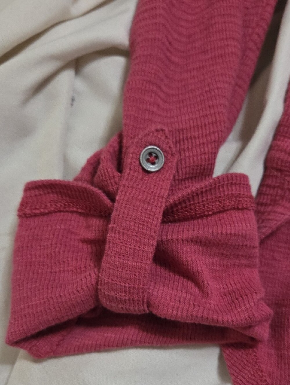 SONOMA Button-Up Knit Blouse in Raspberry - Picture 5 of 6